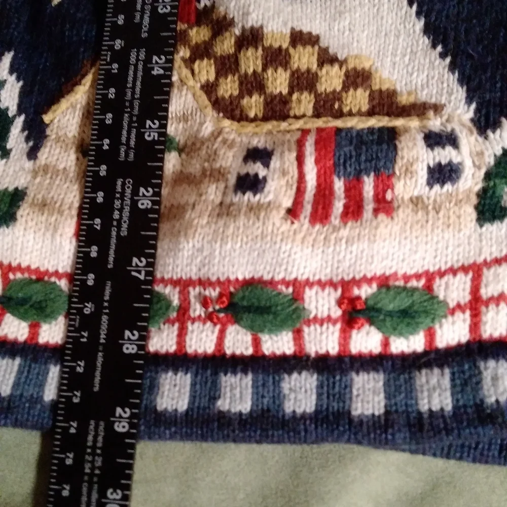 CHristmas vest Navy 3X Pre-owned Stocking Sleigh Poinsetta Embroidered … - Picture 10 of 14